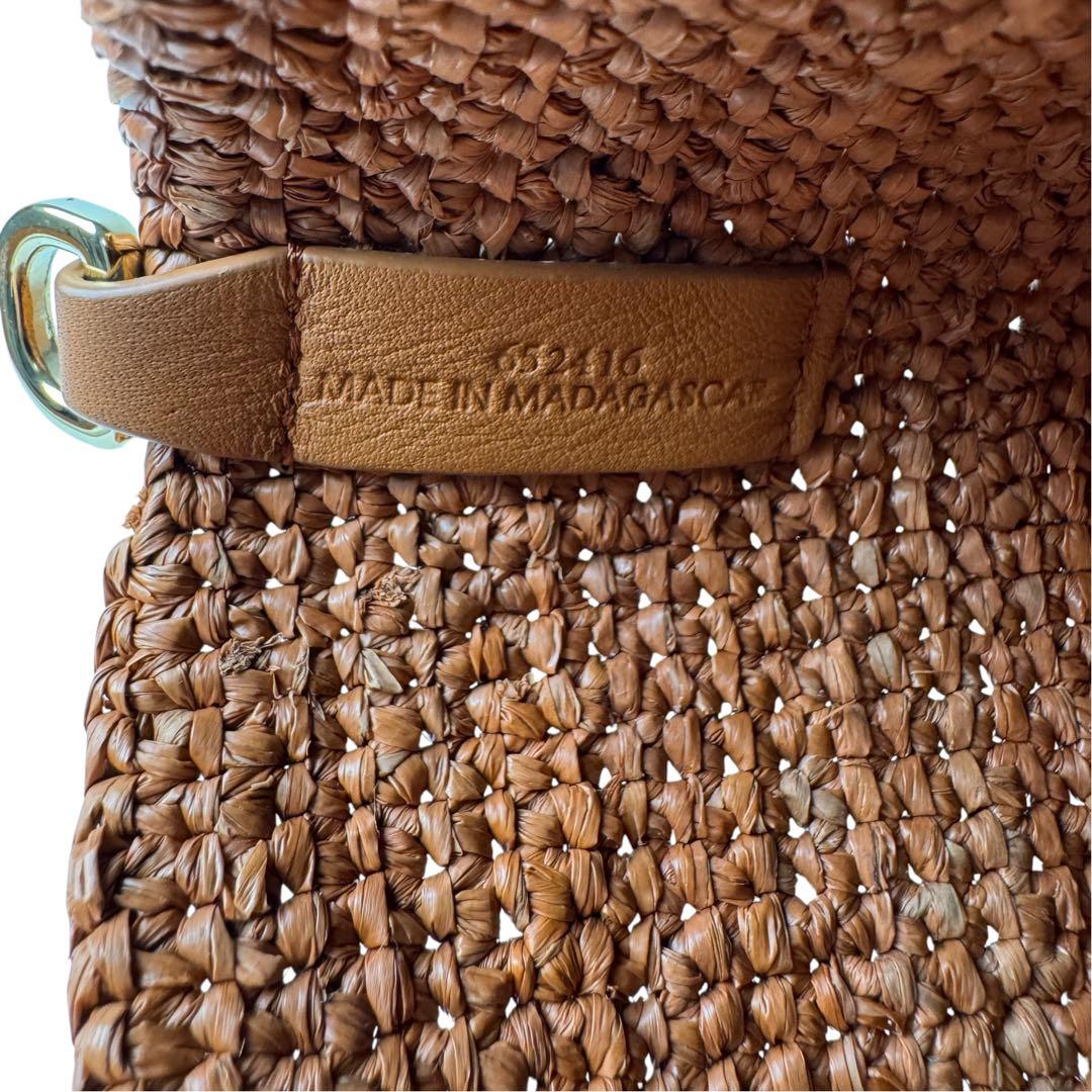 Loewe Slit Mini Raffia Leather Tote Bag — view 8