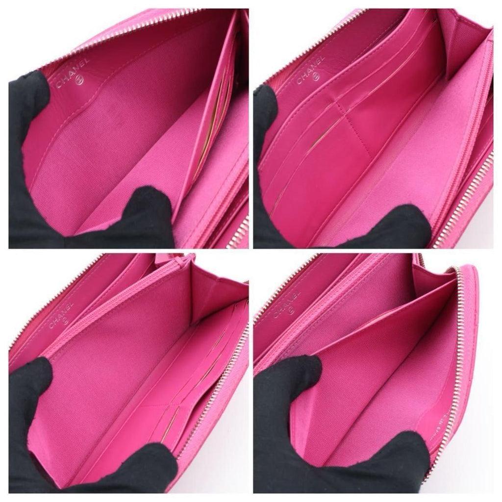 Chanel Zip Around Wallet Quilted Pink — view 4