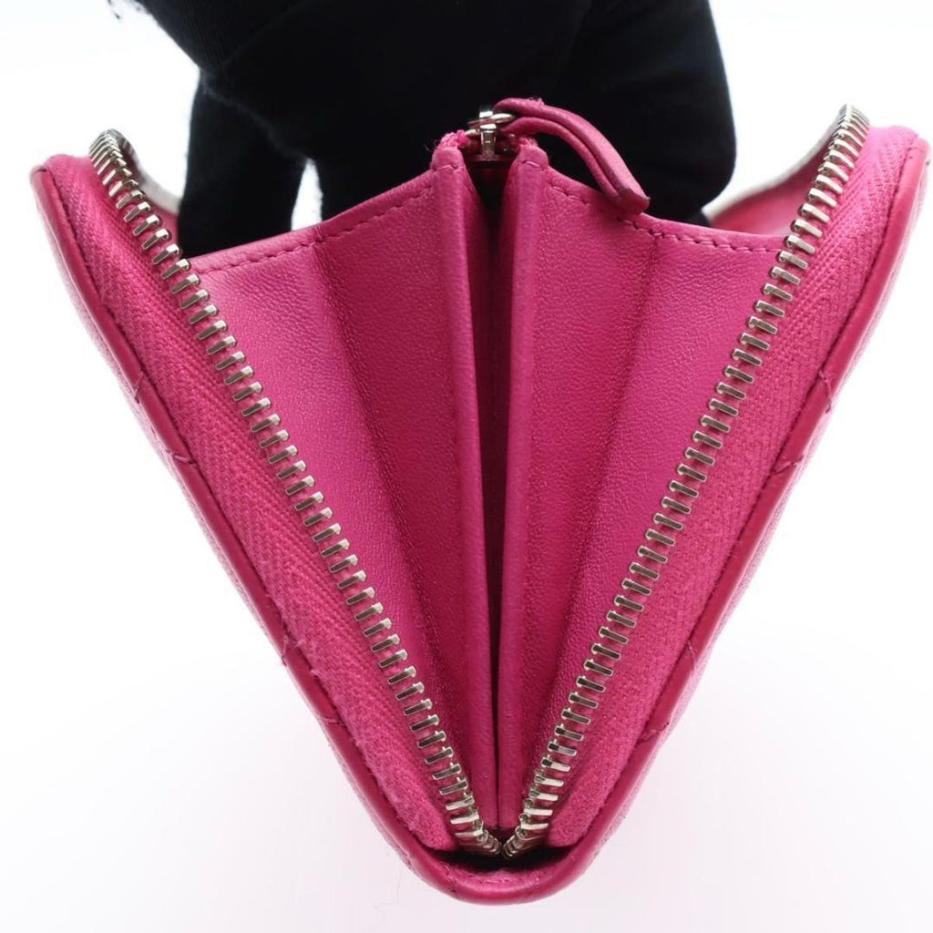 Chanel Zip Around Wallet Quilted Pink — view 6