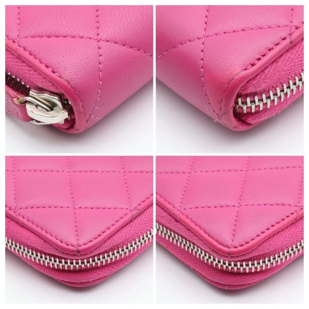 Chanel Zip Around Wallet Quilted Pink — view 8
