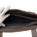 Chanel Shearling Leather Logo Hand Tote Brown — view 8