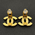 Chanel CC Logo Earrings Faux Pearl Icon Coco — view 7