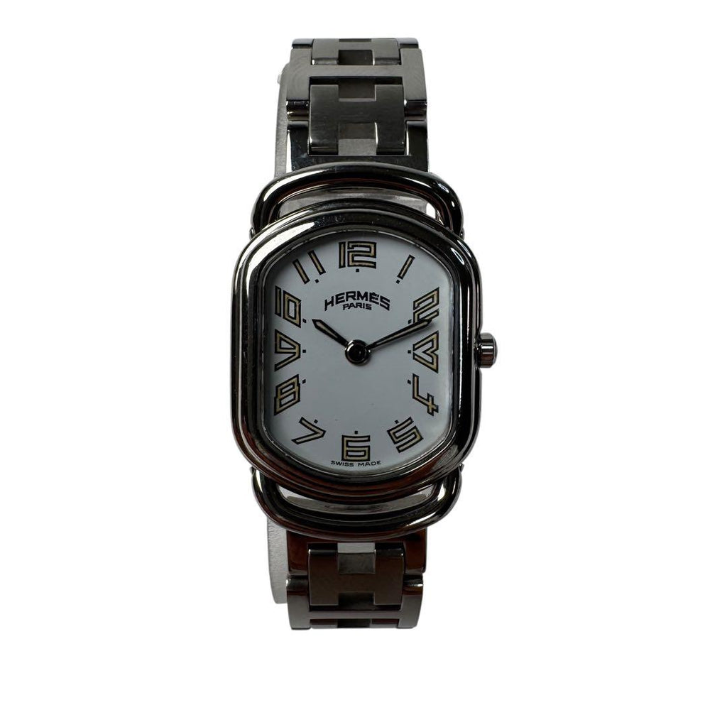 Hermes Watch Rallye White Dial SS Quartz — view 3