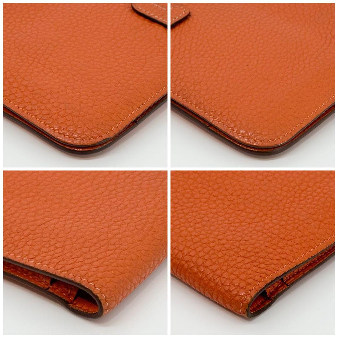 Hermes Dogon GM Orange Bifold Taurillon Clemence Wallet — view 5