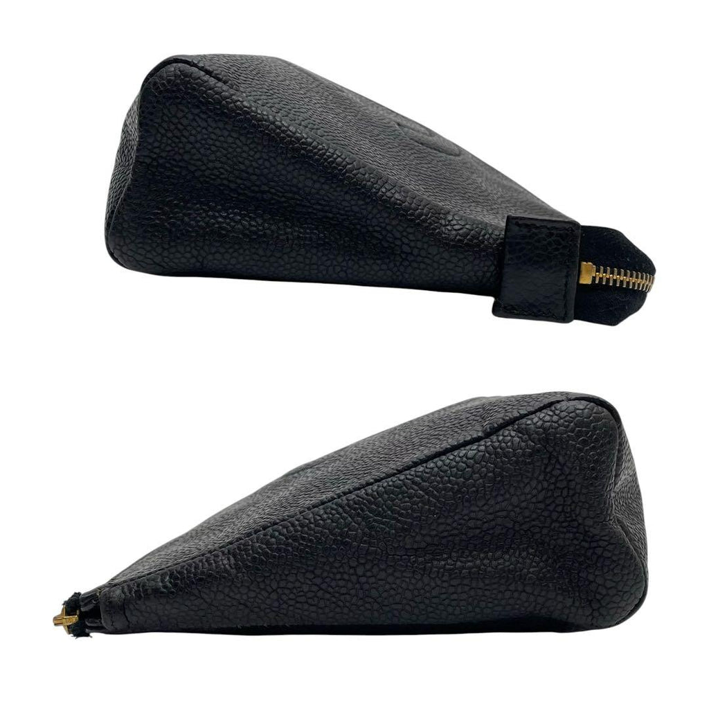 Chanel Caviar Leather CC Logo Pouch Clutch — view 3
