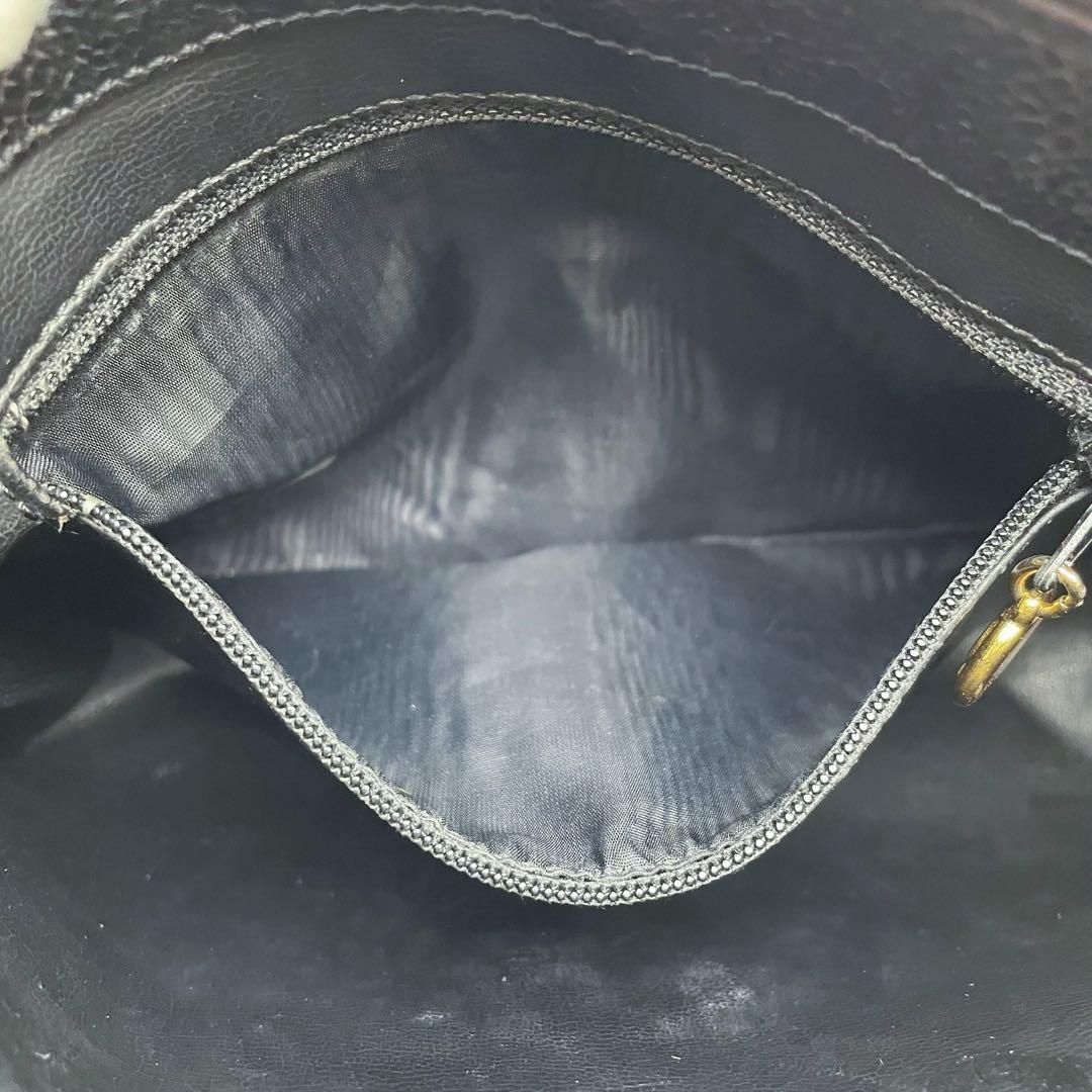 Chanel Caviar Leather CC Logo Pouch Clutch — view 7
