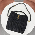 Saint Laurent Raffia YSL Logo Bucket — view 5