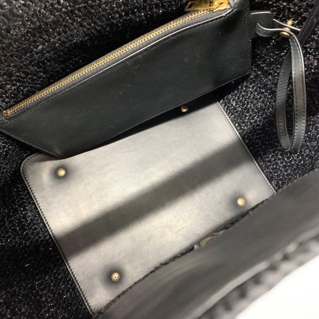 Saint Laurent Raffia YSL Logo Bucket — view 6