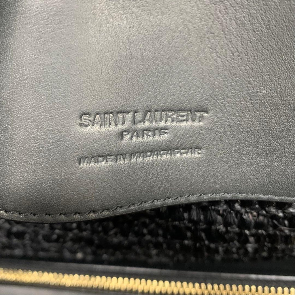Saint Laurent Raffia YSL Logo Bucket — view 7