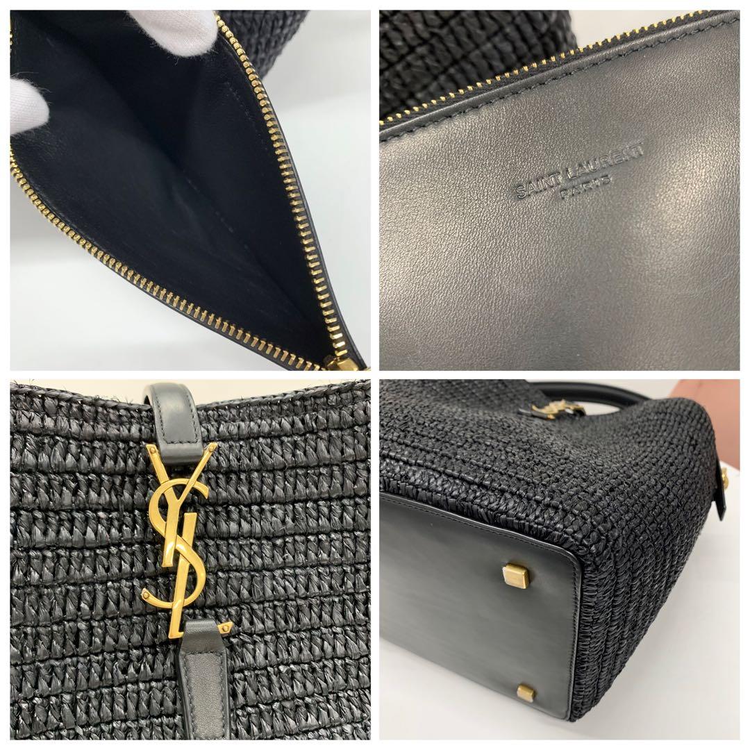 Saint Laurent Raffia YSL Logo Bucket — view 9