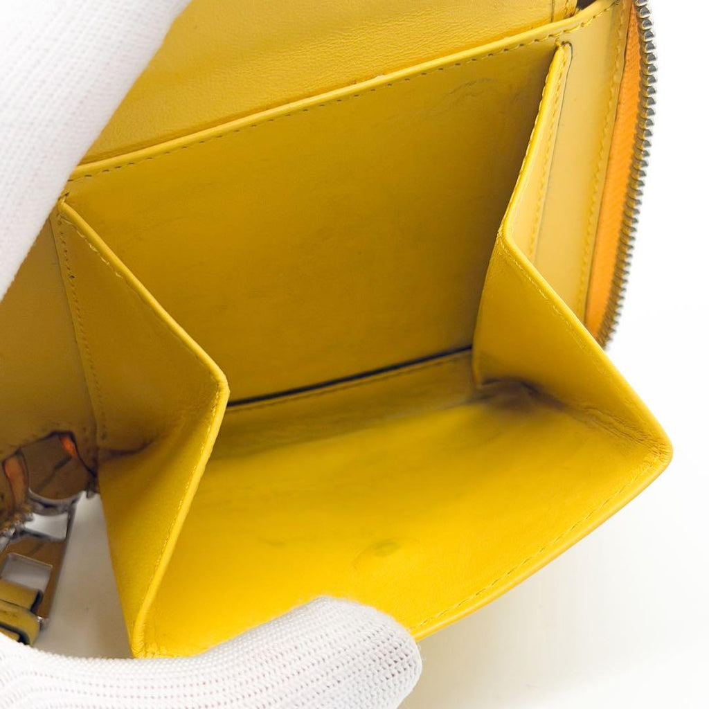 Loewe Puzzle Square Zip Wallet Yellow Compact Bifold — view 8
