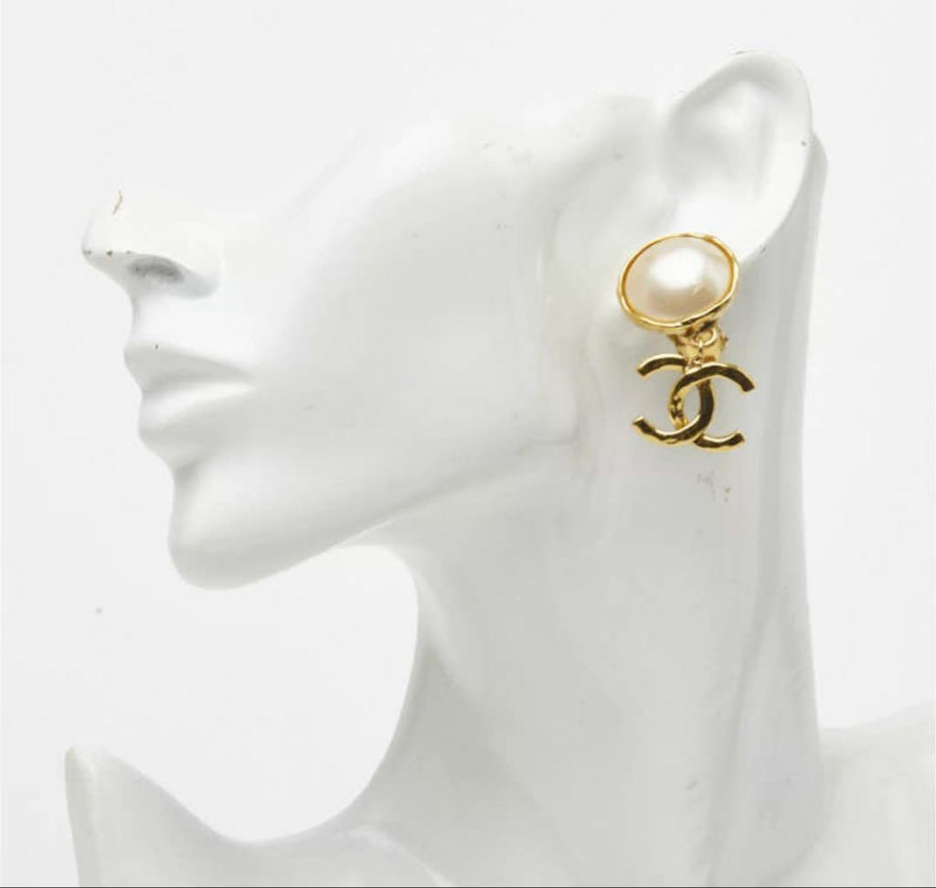Chanel CC Logo Vintage Swing Earrings — view 2