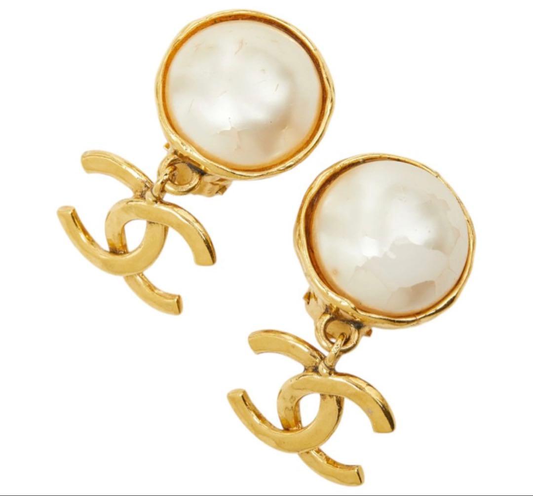 Chanel CC Logo Vintage Swing Earrings — view 3