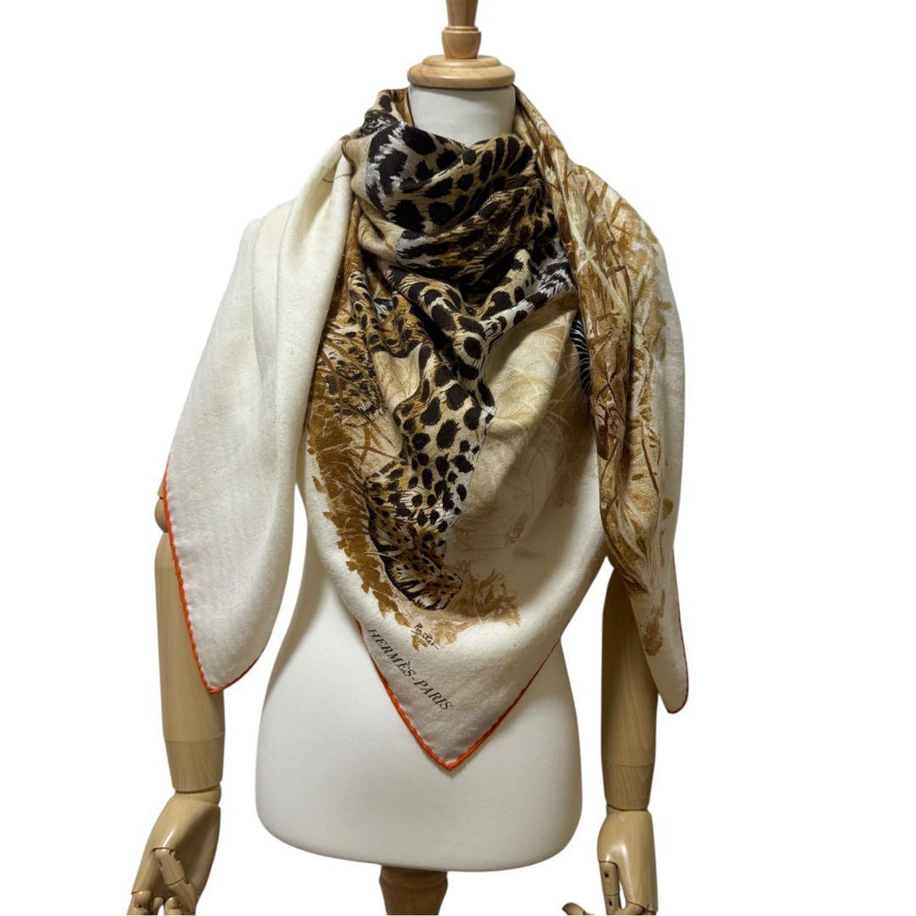Hermes Carre Geant 140 Panthera Pardus Leopard Shawl Large Scarf — view 2