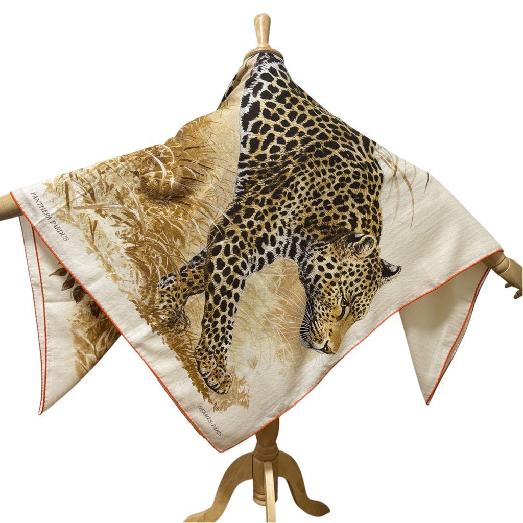 Hermes Carre Geant 140 Panthera Pardus Leopard Shawl Large Scarf — view 3