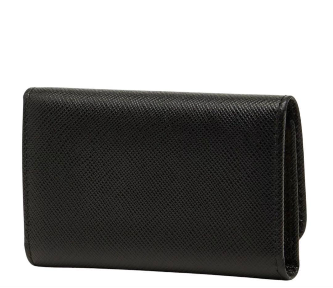 Prada Saffiano Quadruple Strand Key Case Black Key Holder — view 3