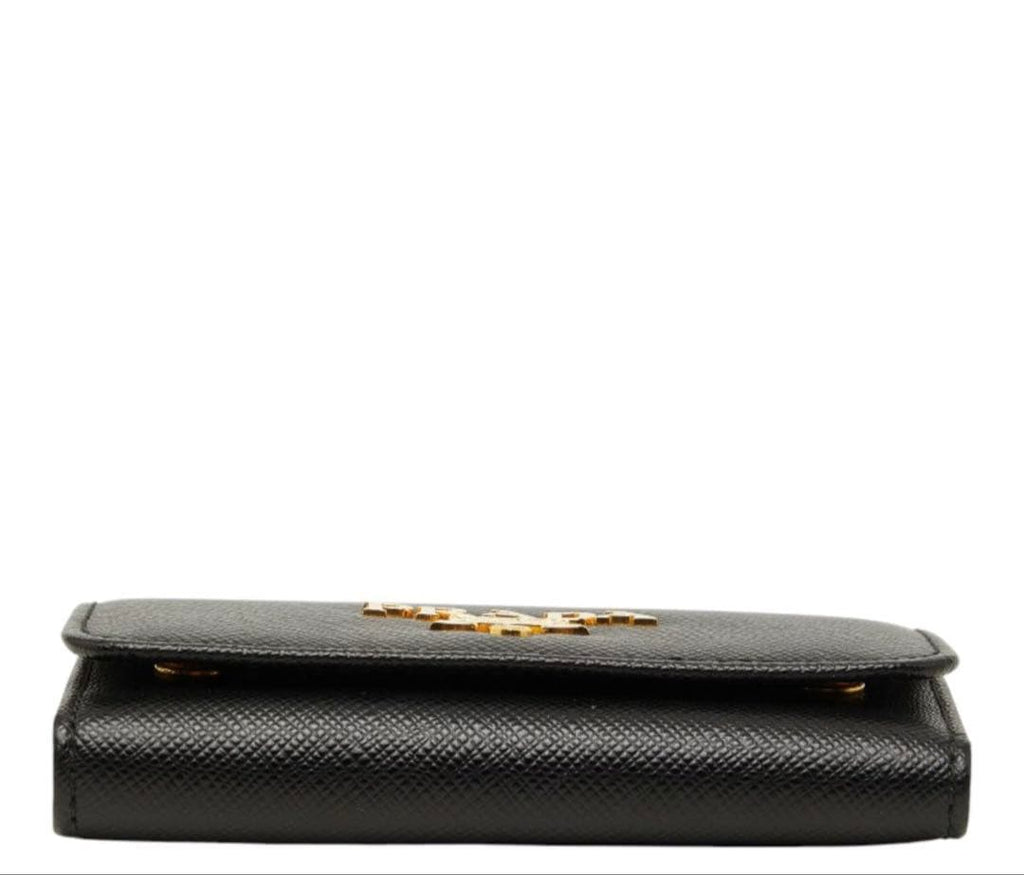 Prada Saffiano Quadruple Strand Key Case Black Key Holder — view 4
