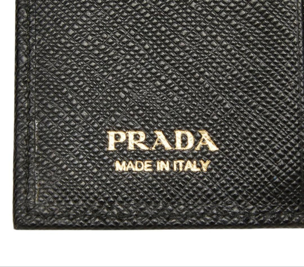 Prada Saffiano Quadruple Strand Key Case Black Key Holder — view 8