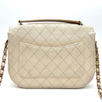 Chanel Quilted 2-Way Shoulder Bag Beige Caviar Leather — view 2