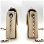 Chanel Quilted 2-Way Shoulder Bag Beige Caviar Leather — view 6