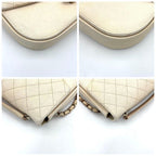 Chanel Quilted 2-Way Shoulder Bag Beige Caviar Leather — view 8