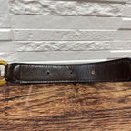 Chanel Leather Belt Double CC Logo Gold Brown — view 7