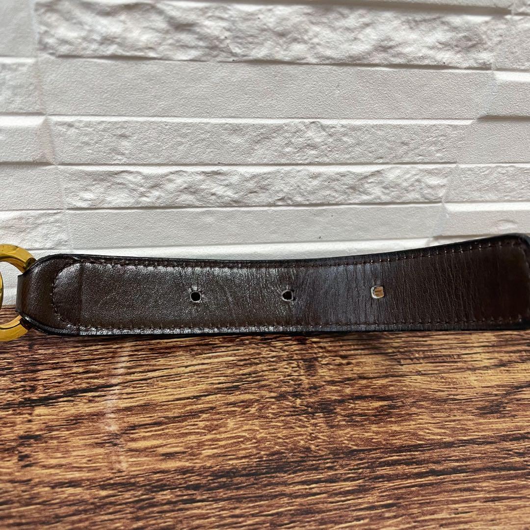 Chanel Leather Belt Double CC Logo Gold Brown — view 7