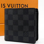 Louis Vuitton Portefeuille Marco Damier Graphite Bifold Compact Wallet