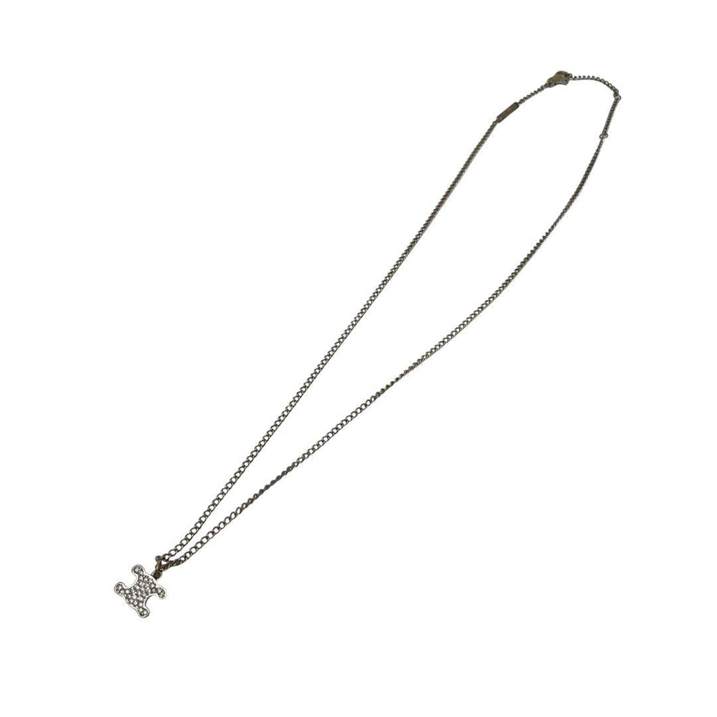Celine Triomphe Necklace Rhinestone Silver — view 2