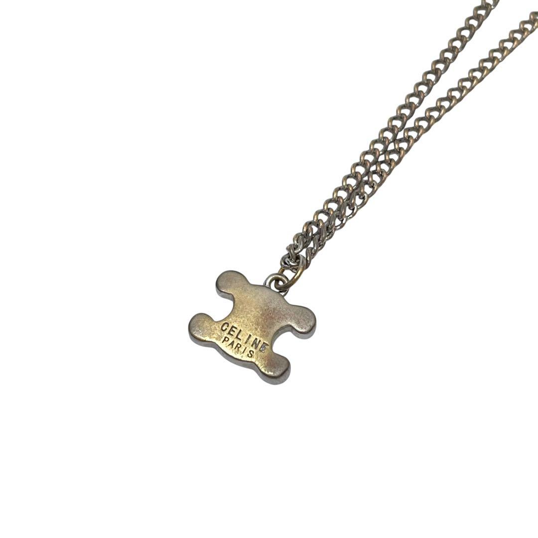 Celine Triomphe Necklace Rhinestone Silver — view 4