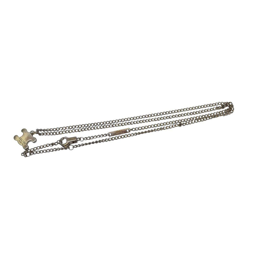 Celine Triomphe Necklace Rhinestone Silver — view 8