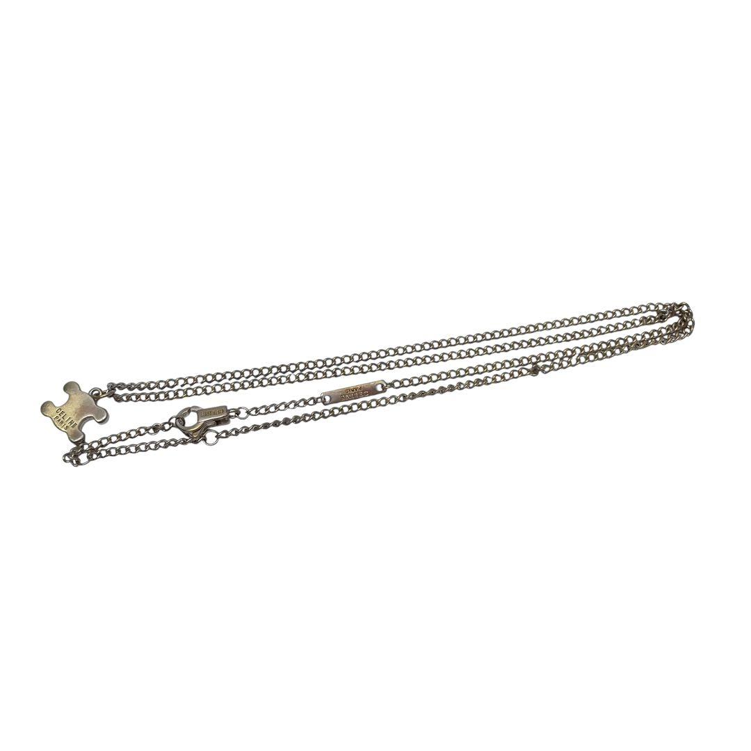 Celine Triomphe Necklace Rhinestone Silver — view 8