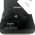 Chanel Wallet Quilted Caviar Round Zip Coin Purse