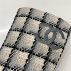 Chanel Tweed Leather CC Logo Long Boots White Black — view 9