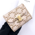 Celine Selling Triomphe Trifold Wallet Beige Gold