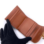 Celine Selling Triomphe Trifold Wallet Beige Gold — view 4
