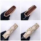 Celine Selling Triomphe Trifold Wallet Beige Gold — view 7