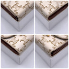 Celine Selling Triomphe Trifold Wallet Beige Gold — view 8