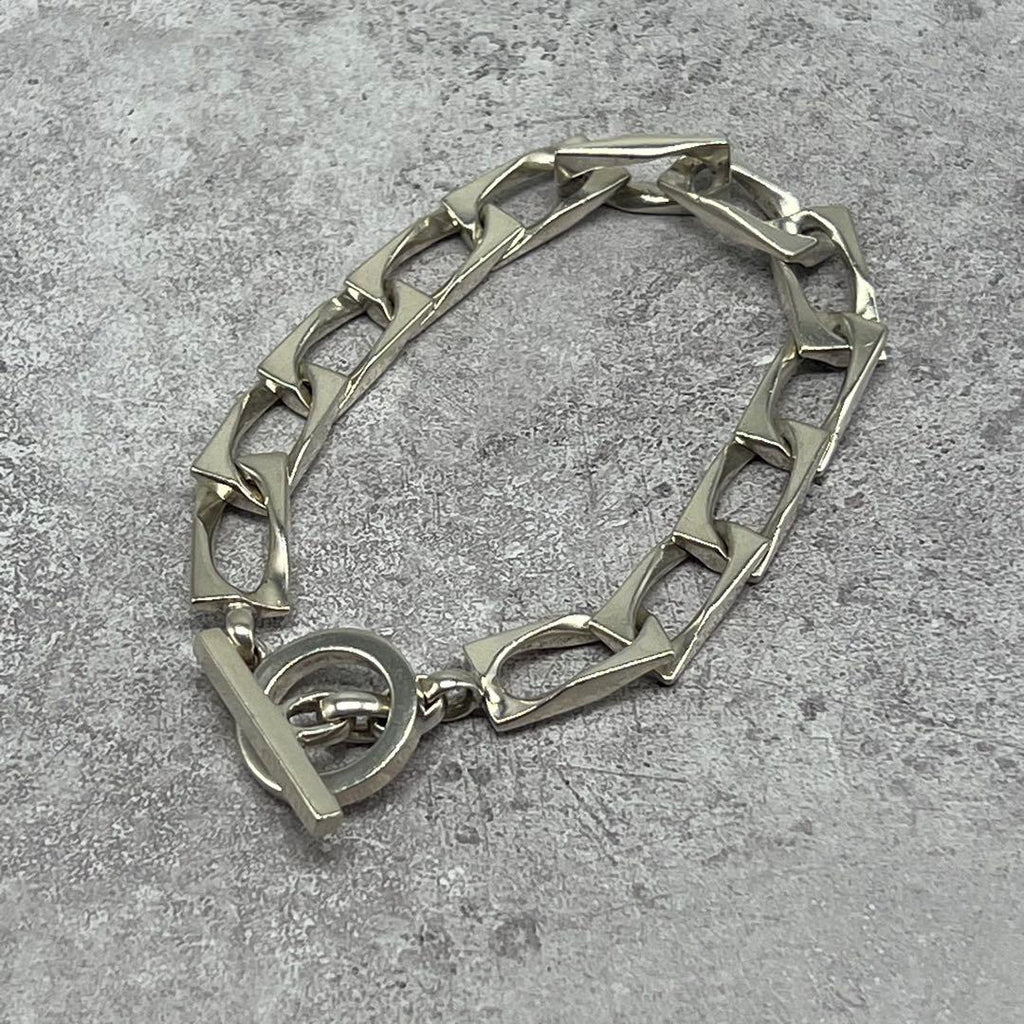 Gucci Figaro Bracelet 925 Sterling Silver Toggle Vintage 19