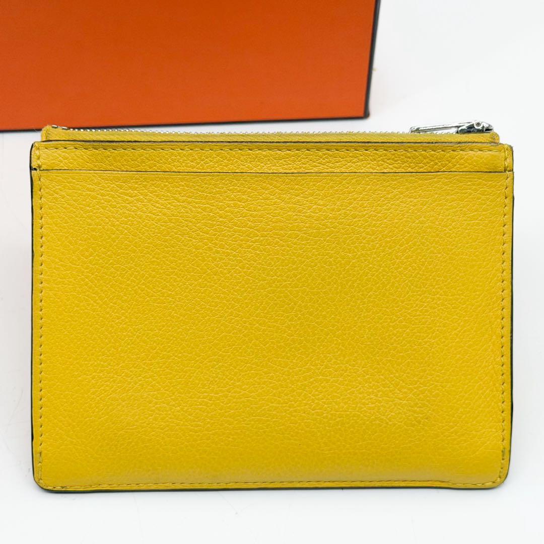 Hermes Zip City Coin Purse Yellow Compact Mini — view 3