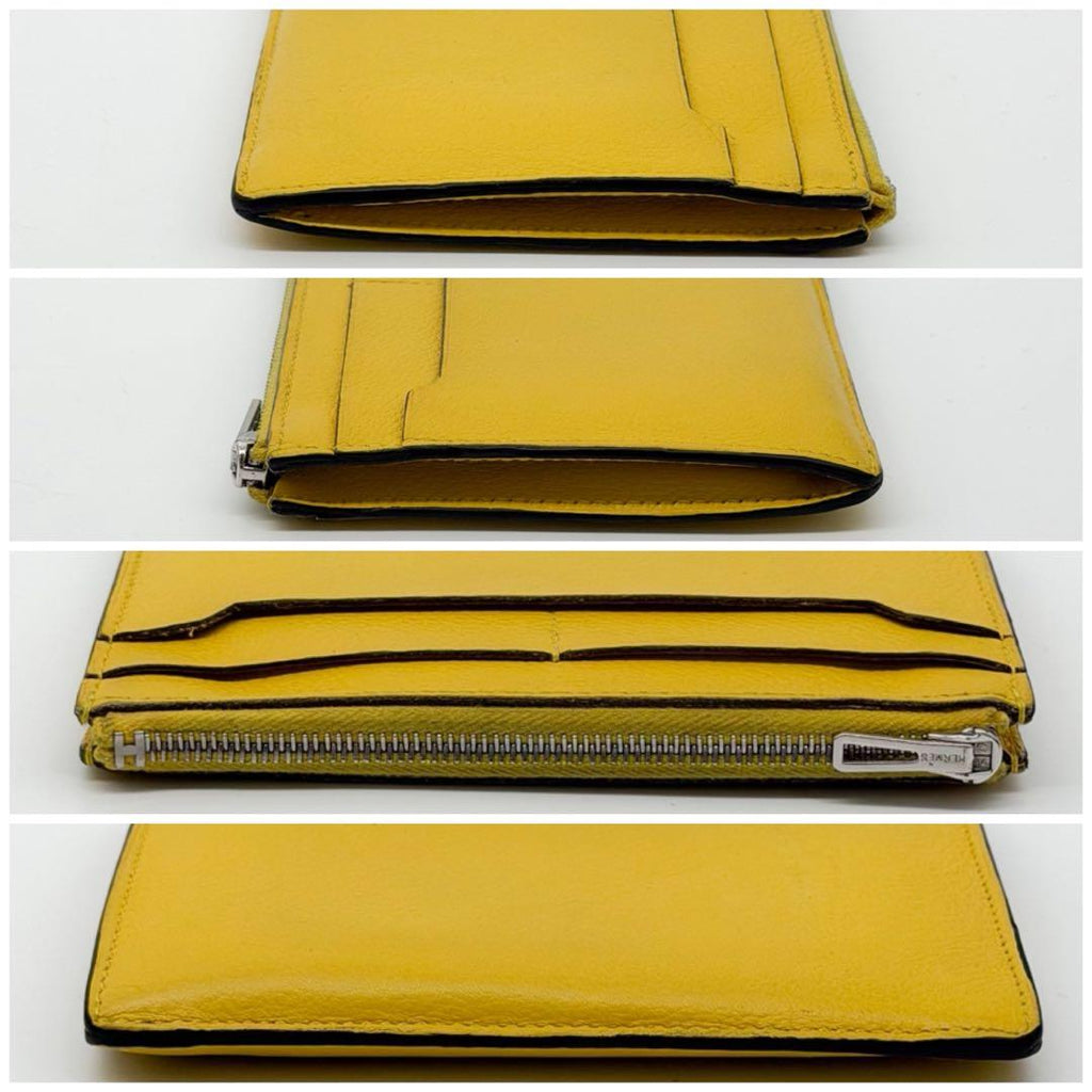 Hermes Zip City Coin Purse Yellow Compact Mini — view 4