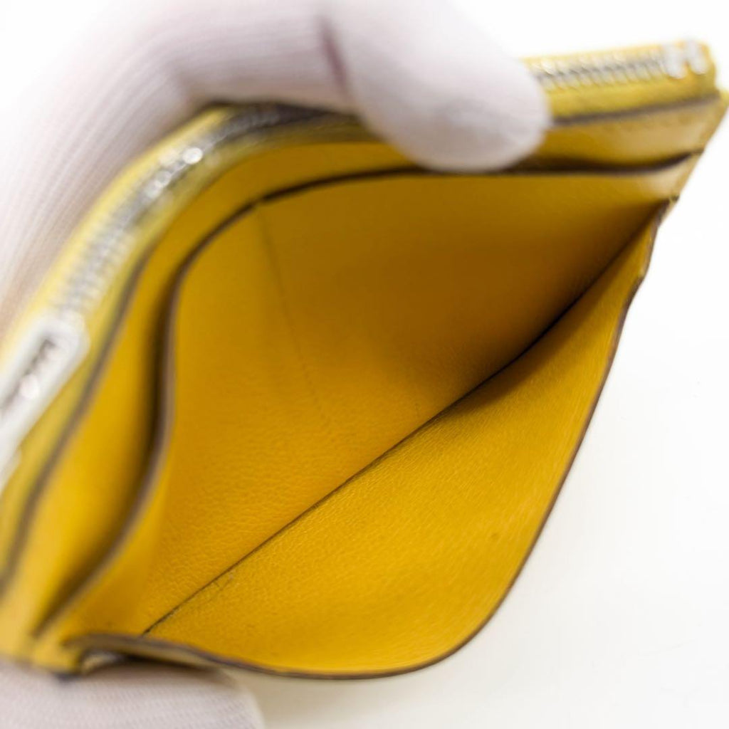 Hermes Zip City Coin Purse Yellow Compact Mini — view 6