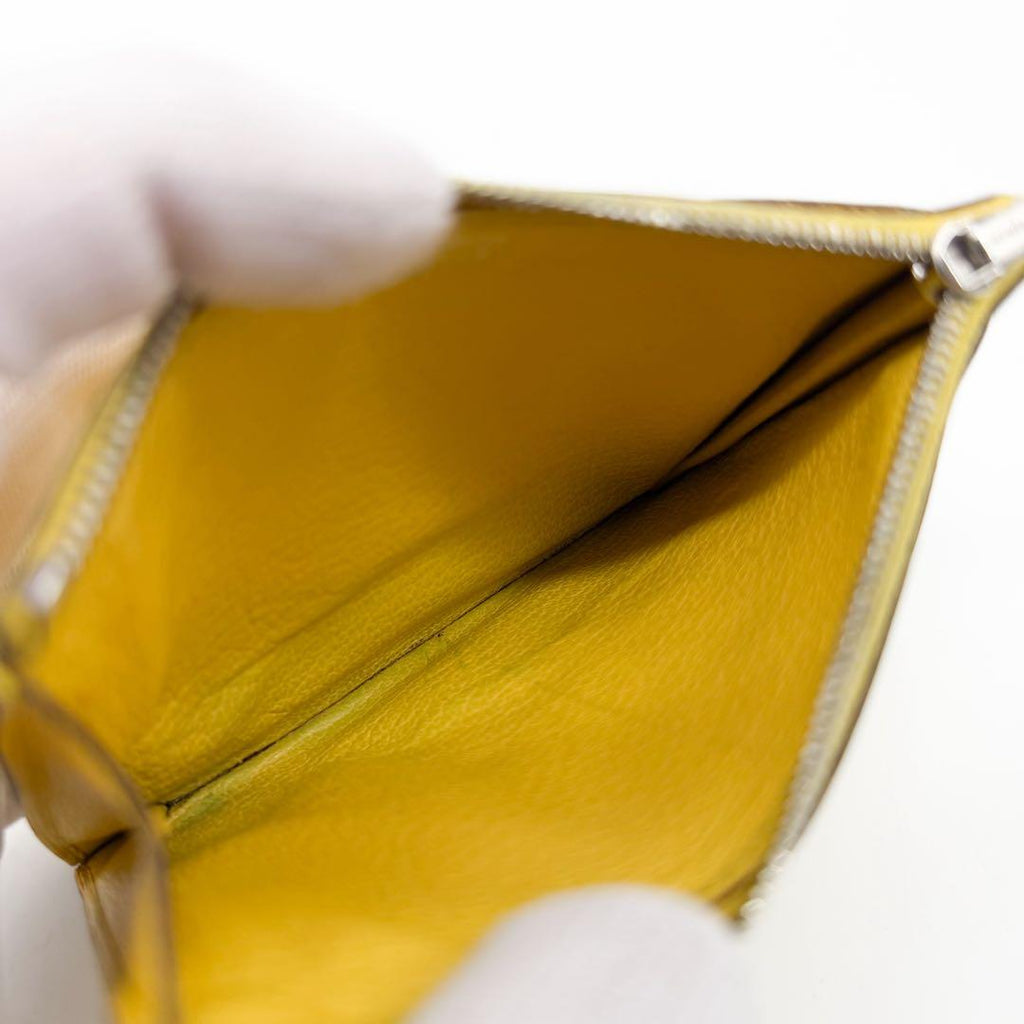 Hermes Zip City Coin Purse Yellow Compact Mini — view 8