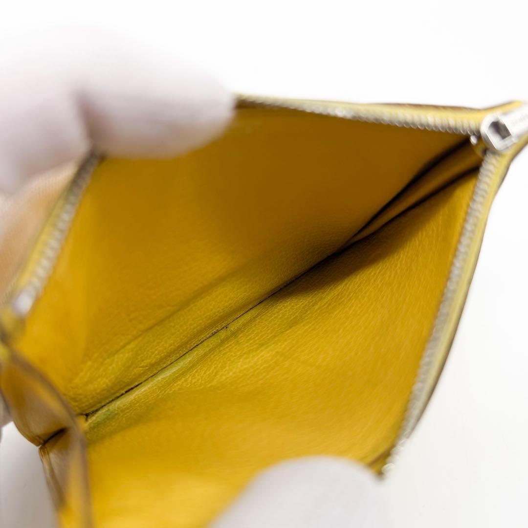 Hermes Zip City Coin Purse Yellow Compact Mini — view 8