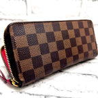 Louis Vuitton Damier Portefeuille Clemence Fuchsia Wallet