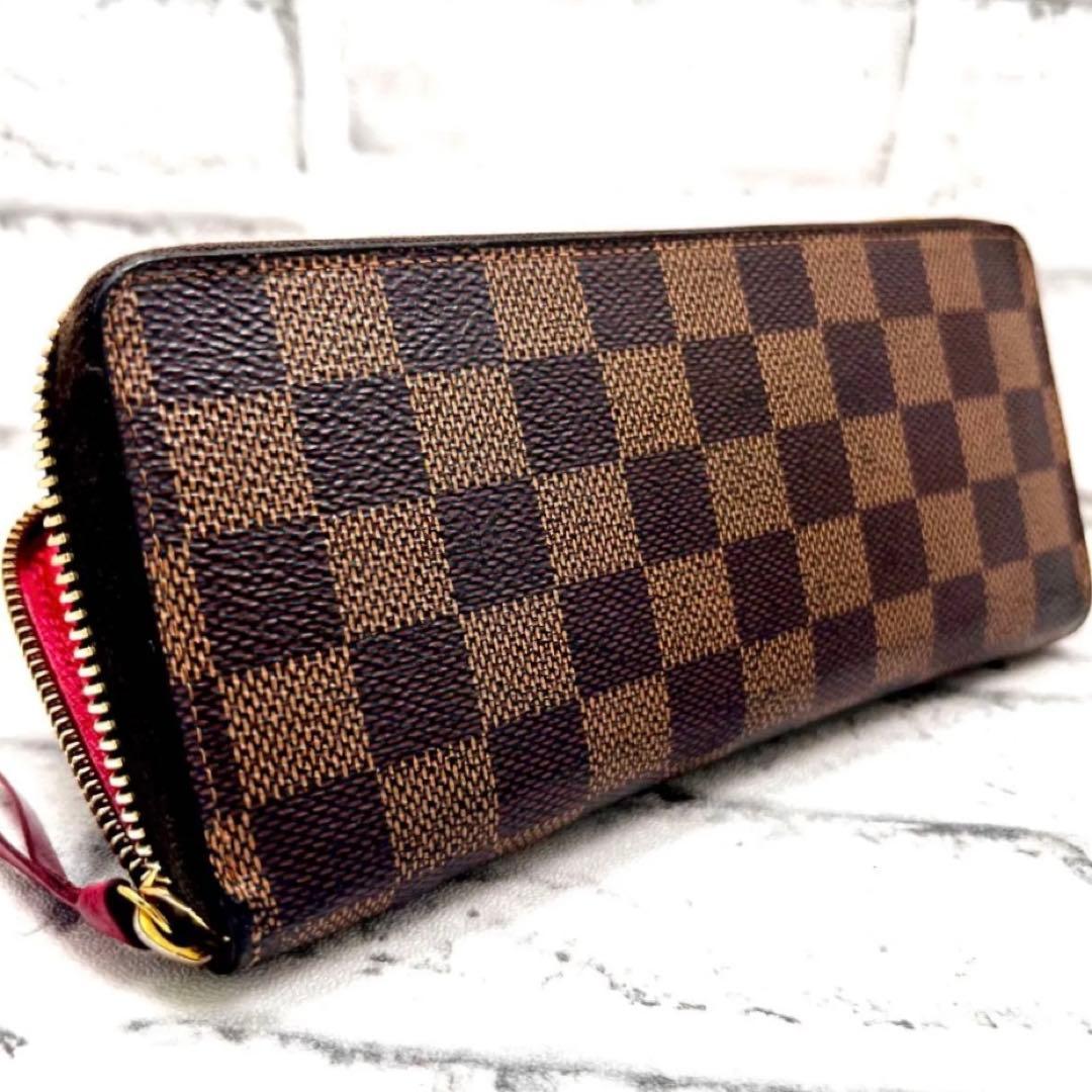 Louis Vuitton Damier Portefeuille Clemence Fuchsia Wallet