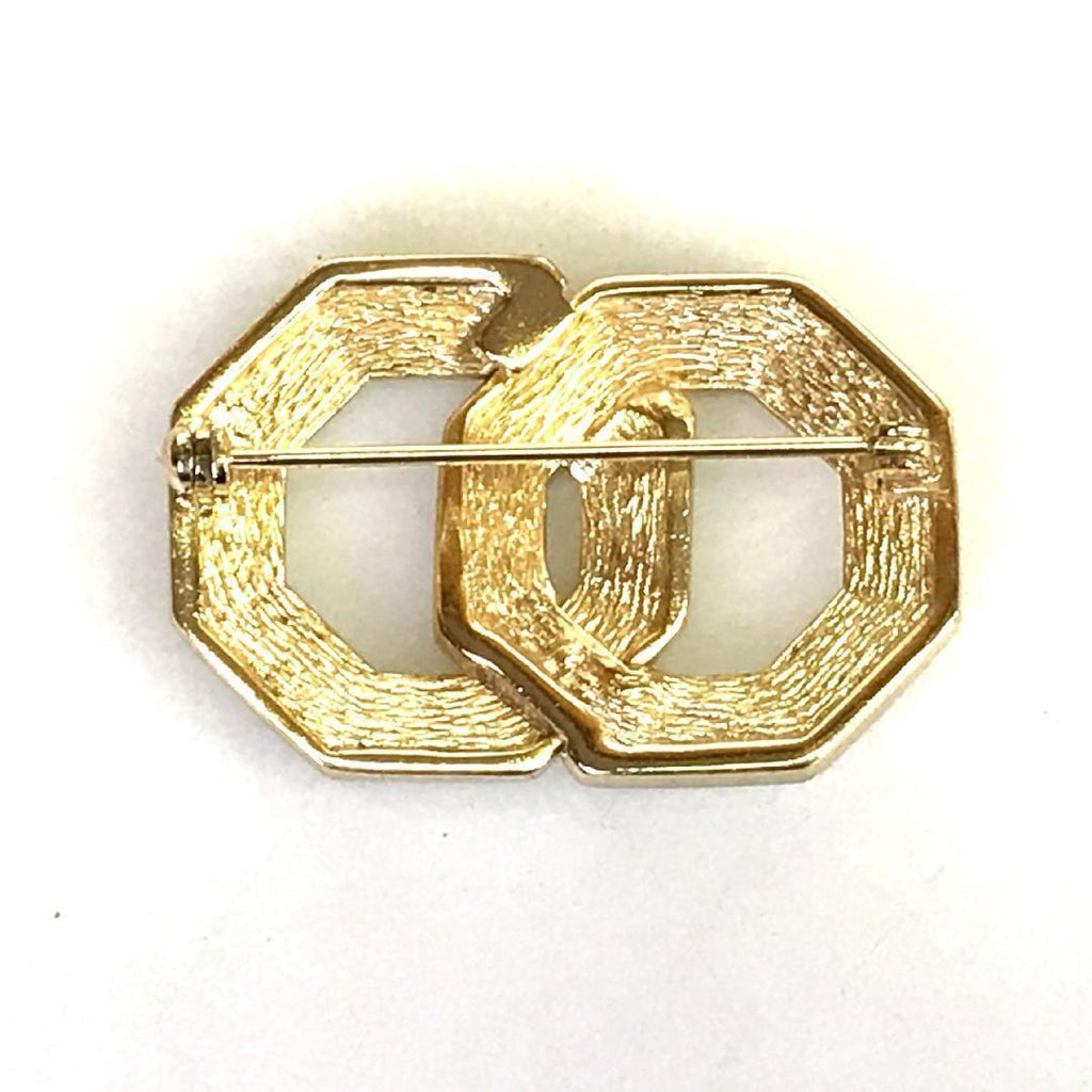 Dior Brooch Gold Logo Rhinestone — view 2