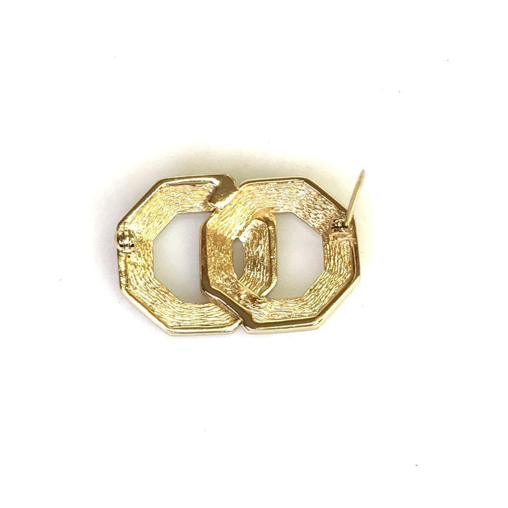Dior Brooch Gold Logo Rhinestone — view 3