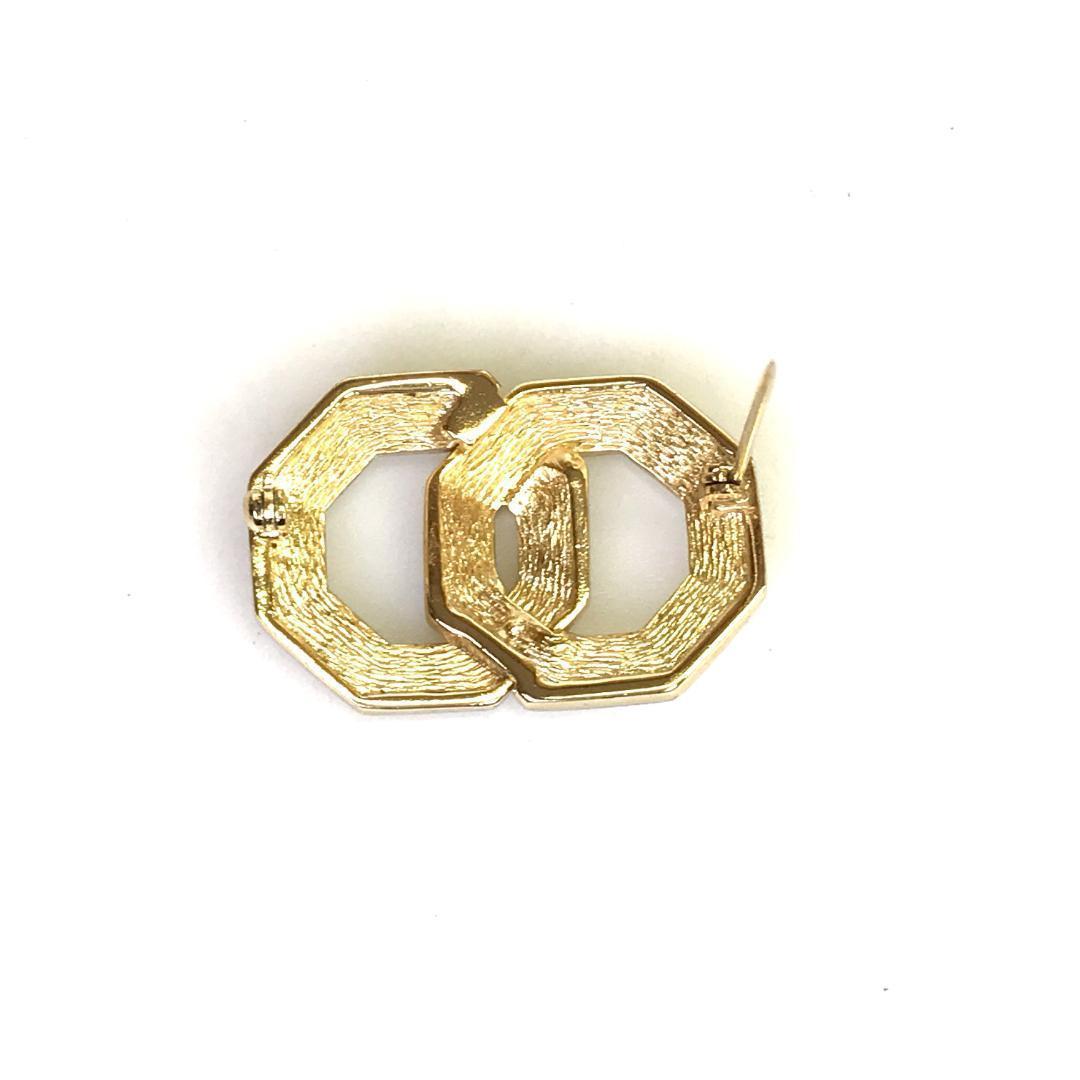 Dior Brooch Gold Logo Rhinestone — view 3