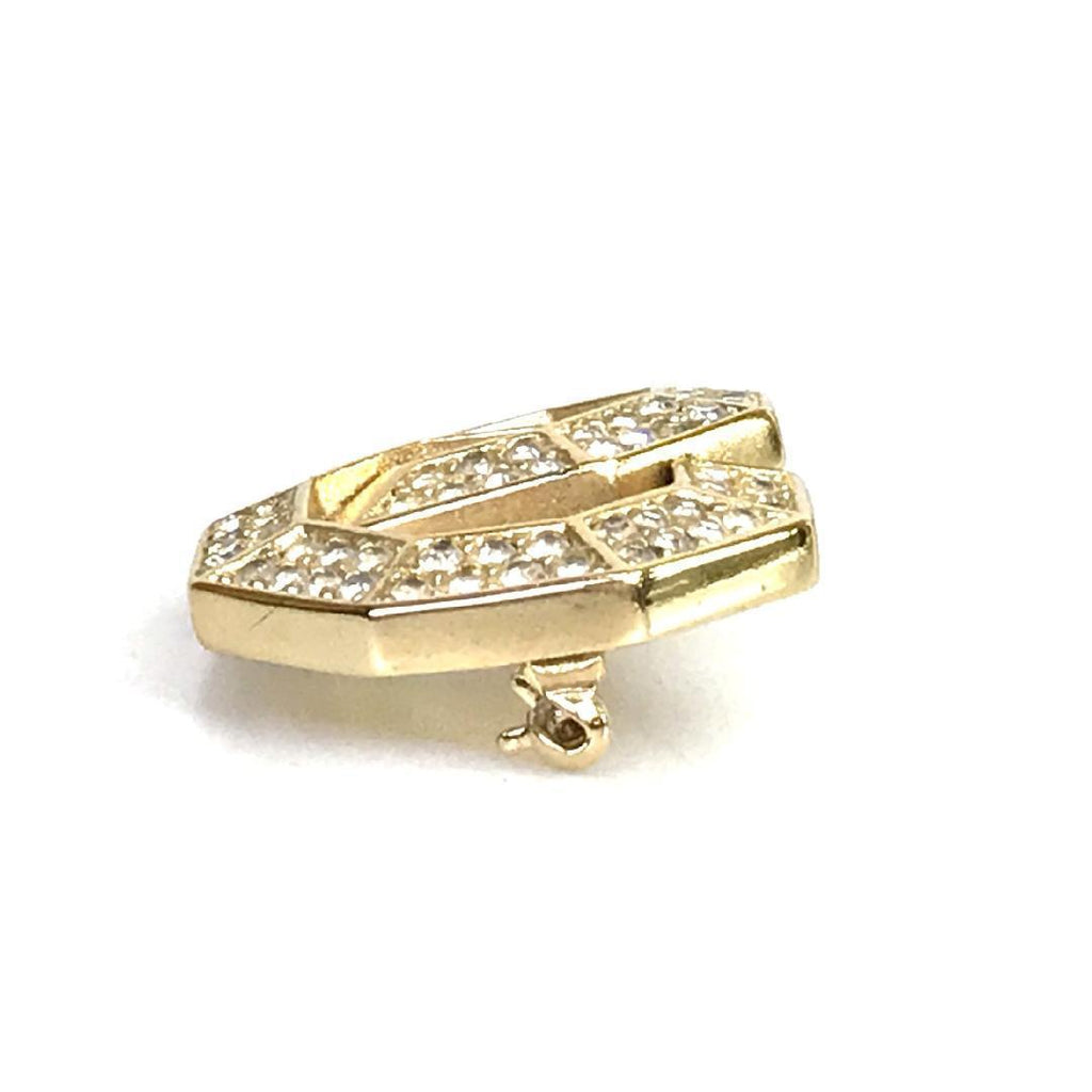 Dior Brooch Gold Logo Rhinestone — view 4